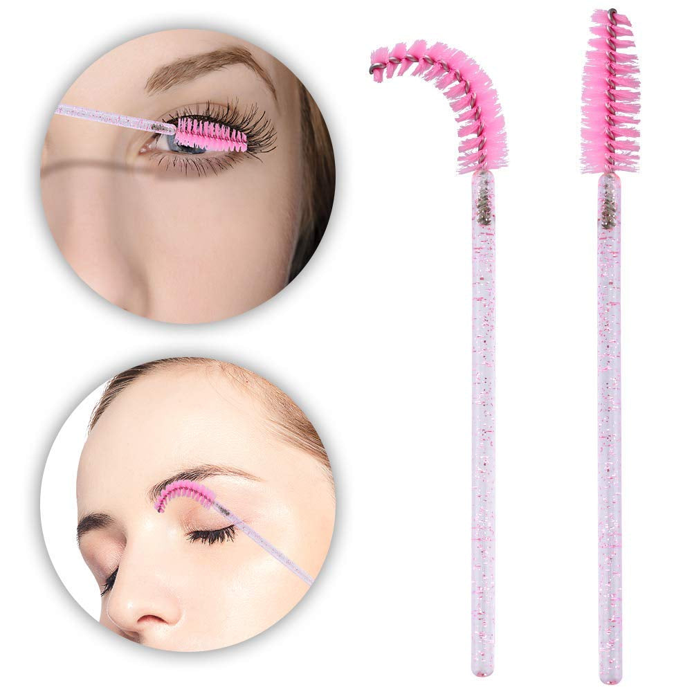 100PCS Disposable Mascara Wands & Eyelash Spoolie Brush Applicators