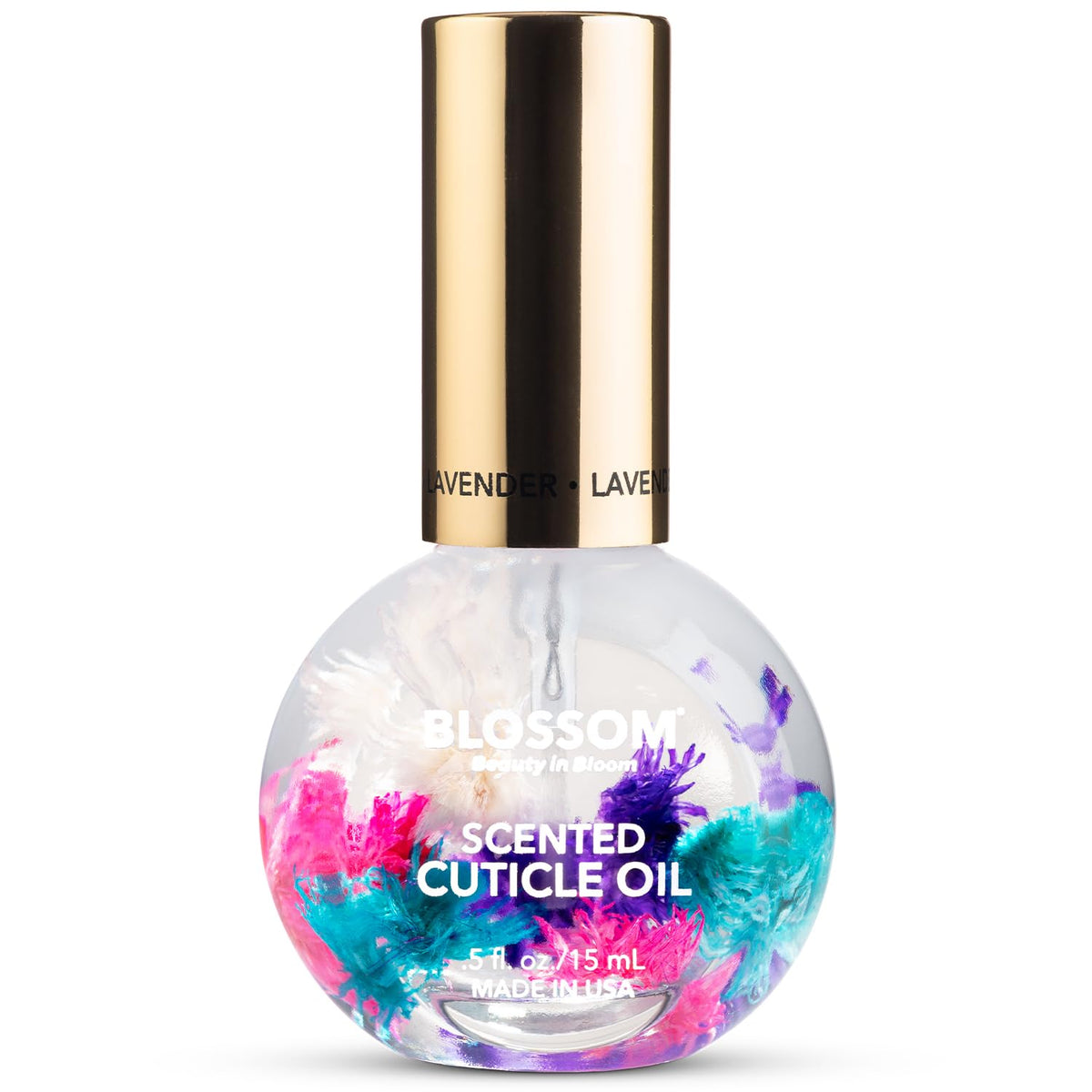 Cuticle Oil for Nails, Infused with Real Flowers, Rose, 0.5 Fl. Oz