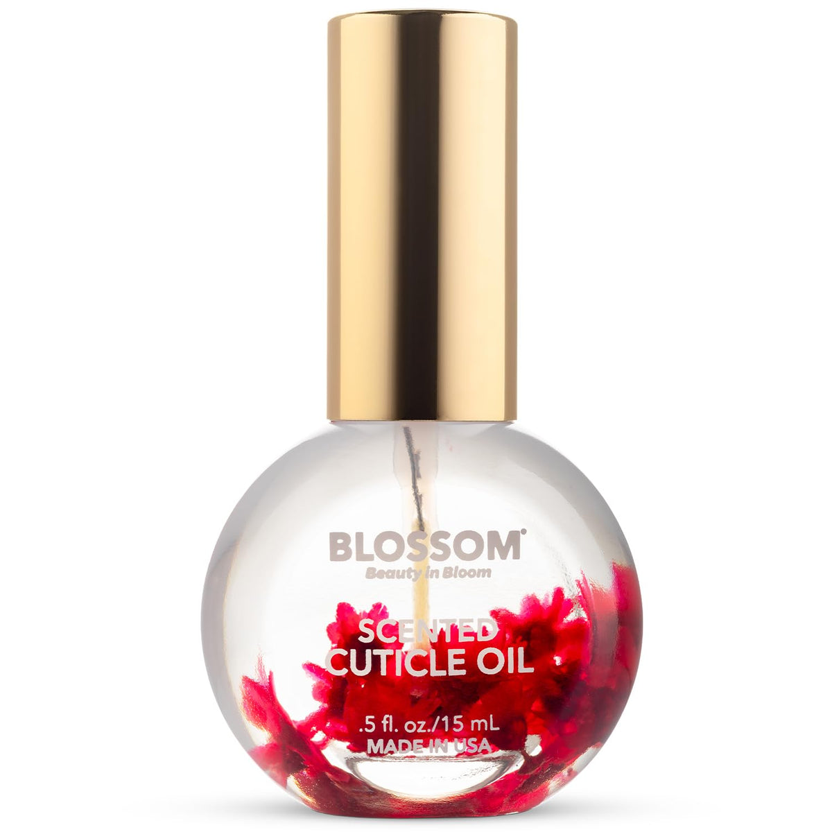 Cuticle Oil for Nails, Infused with Real Flowers, Rose, 0.5 Fl. Oz