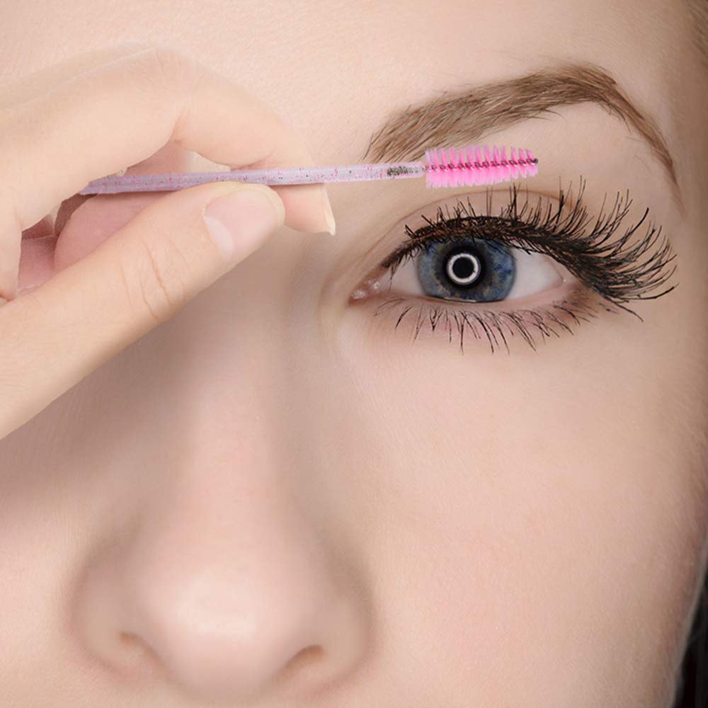 100PCS Disposable Mascara Wands & Eyelash Spoolie Brush Applicators