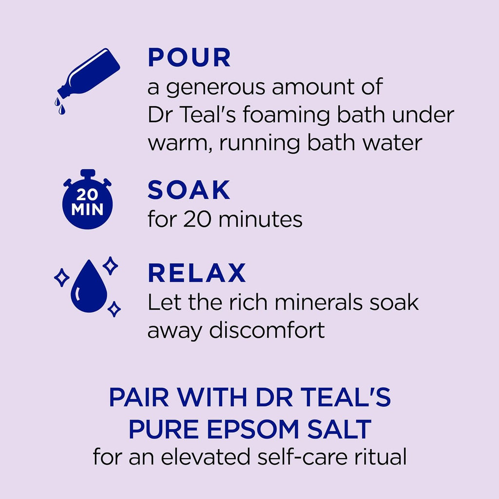 Lavender Foaming Bath with Pure Epsom Salt - Soothe & Sleep - 34 Fl Oz (Pack of 2)