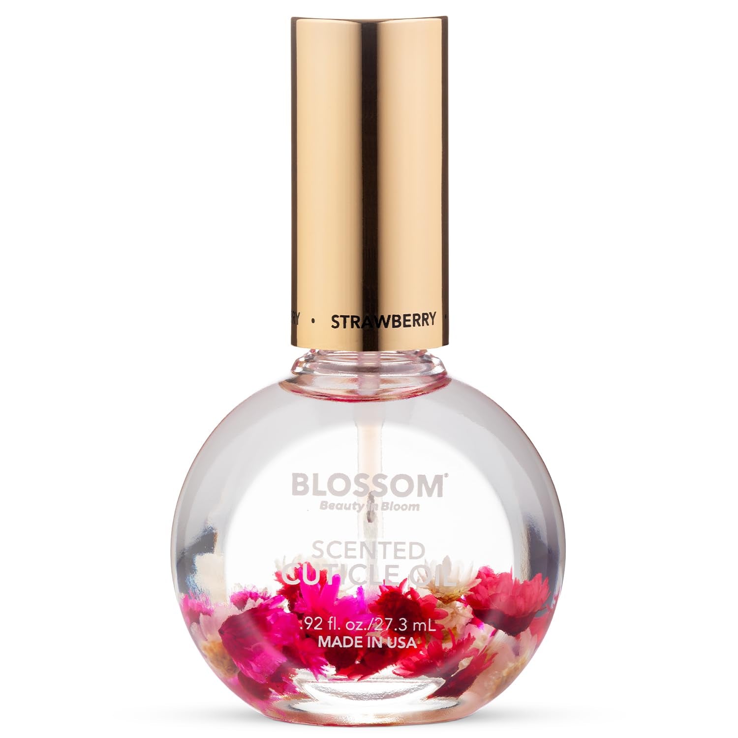 Cuticle Oil for Nails, Infused with Real Flowers, Rose, 0.5 Fl. Oz