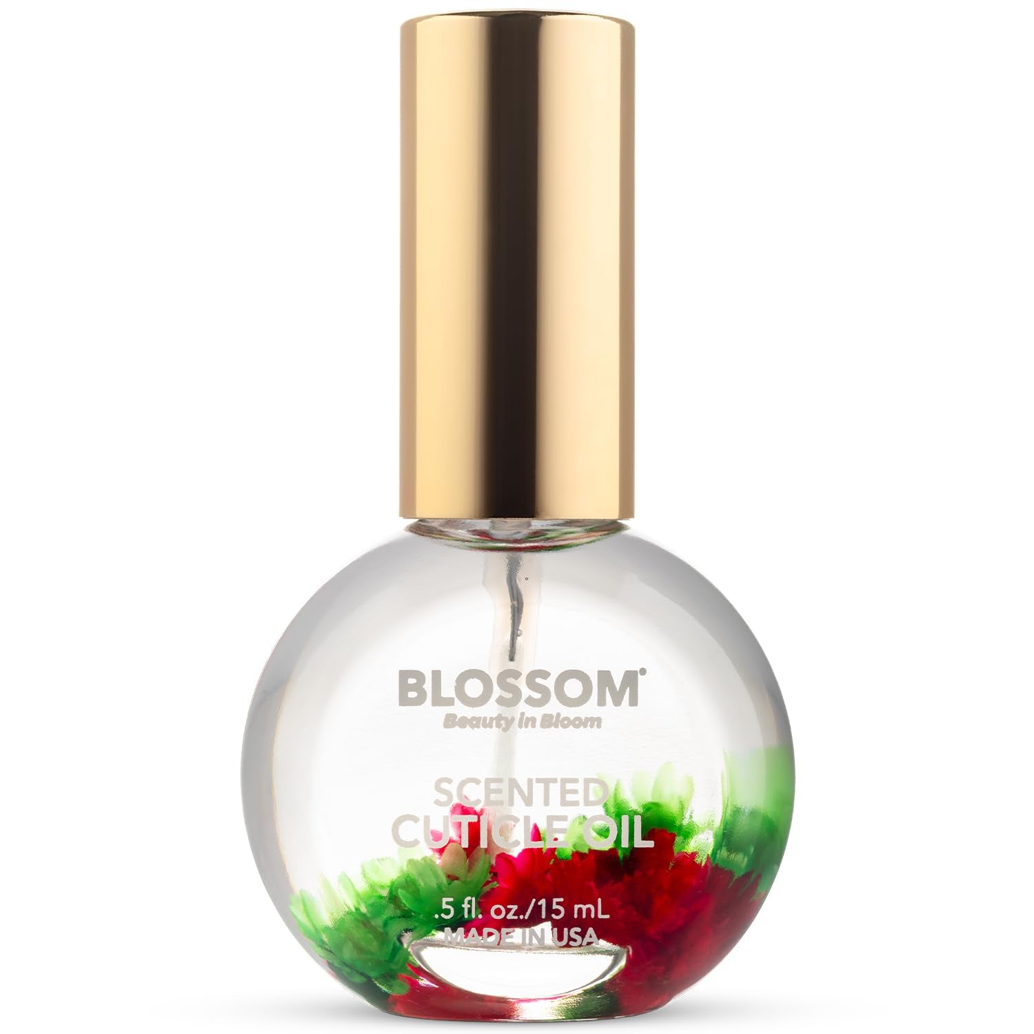 Cuticle Oil for Nails, Infused with Real Flowers, Rose, 0.5 Fl. Oz