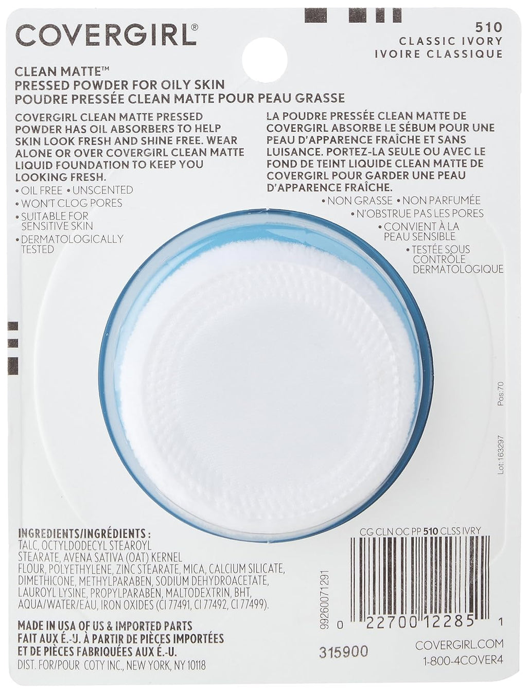 Clean Matte Pressed Powder - Oil Control, Shine-Free Formula for a Smooth, Matte Finish - 0.35 Fl Oz