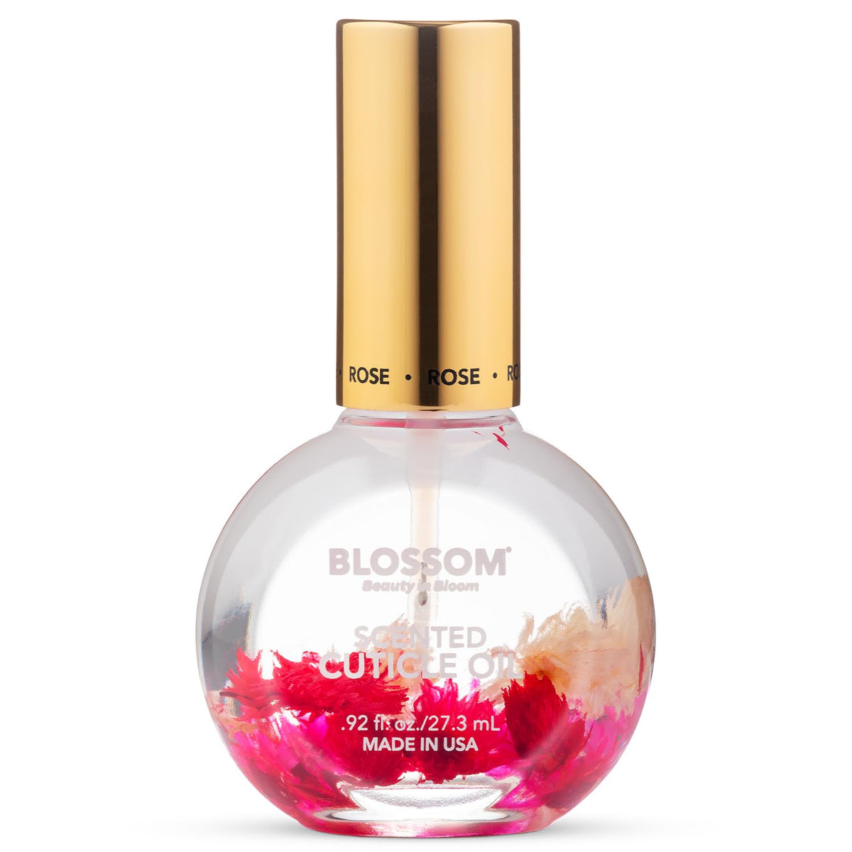 Cuticle Oil for Nails, Infused with Real Flowers, Rose, 0.5 Fl. Oz