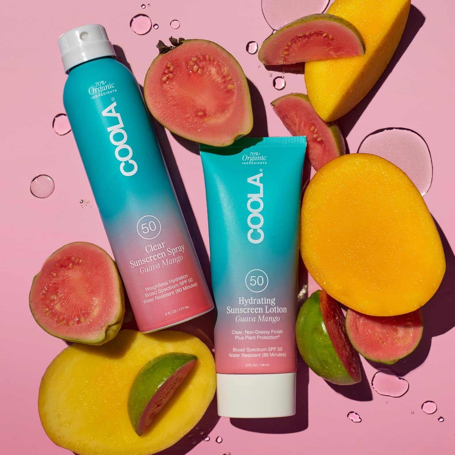 COOLA Hydrating SPF 50 Sunscreen Lotion,Guava Mango Scented, 5 Oz