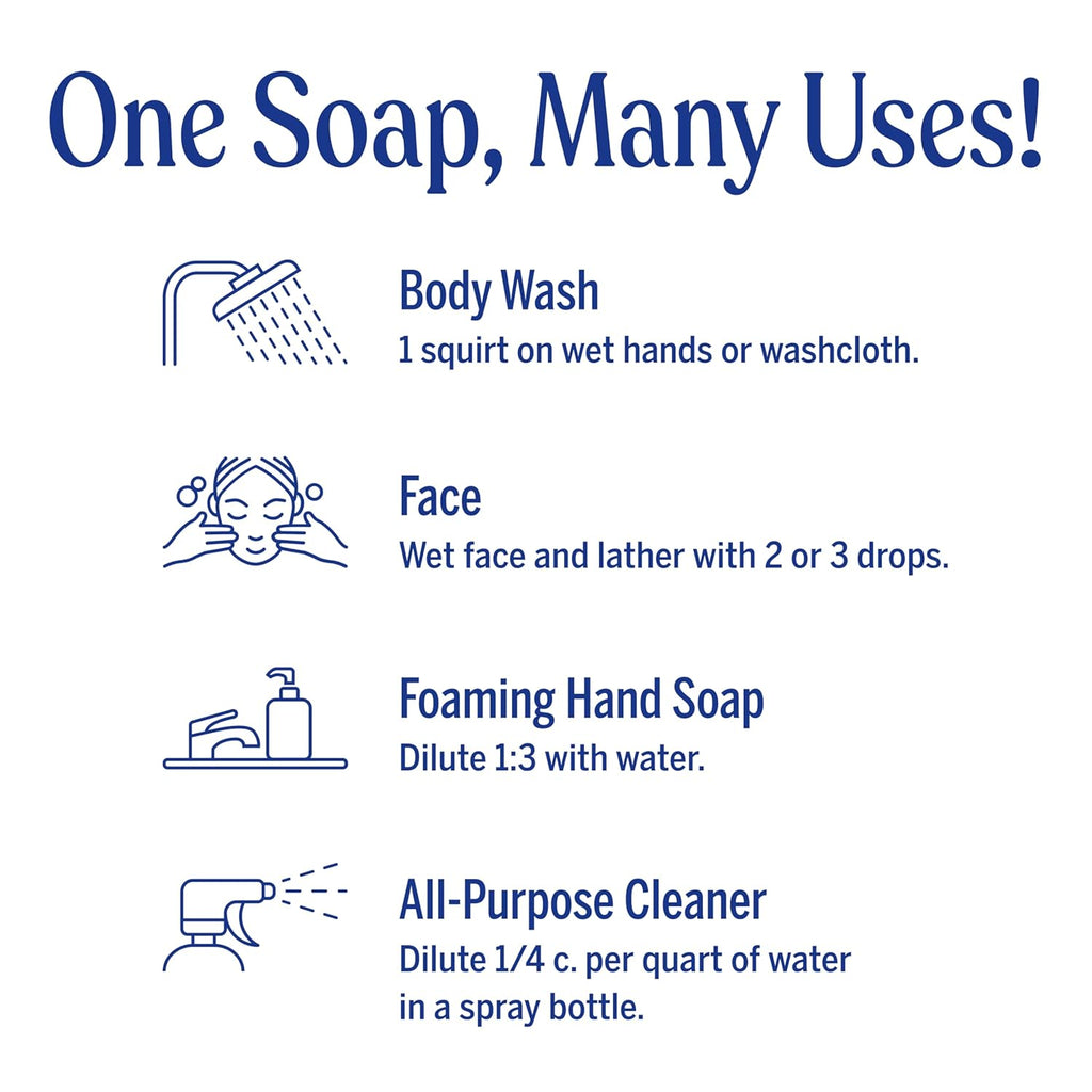 Citrus Pure-Castile Liquid Soap, Body Wash, 32 Oz 2-Pack