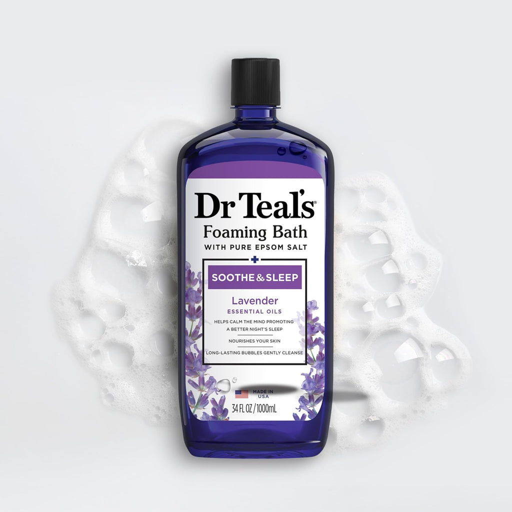 Lavender Foaming Bath with Pure Epsom Salt - Soothe & Sleep - 34 Fl Oz (Pack of 2)