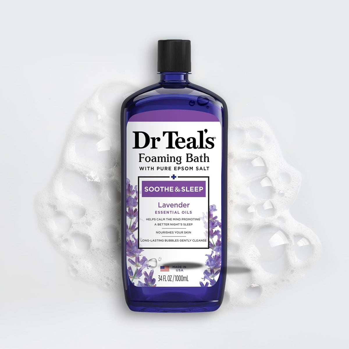 Lavender Foaming Bath with Pure Epsom Salt - Soothe & Sleep - 34 Fl Oz (Pack of 2)