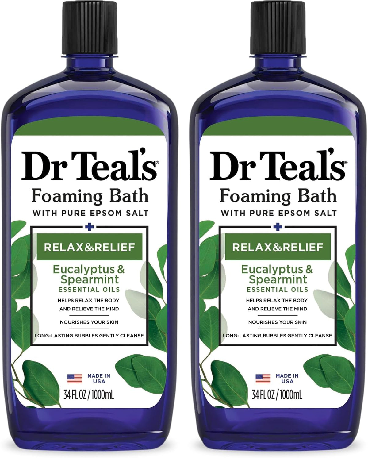 Lavender Foaming Bath with Pure Epsom Salt - Soothe & Sleep - 34 Fl Oz (Pack of 2)