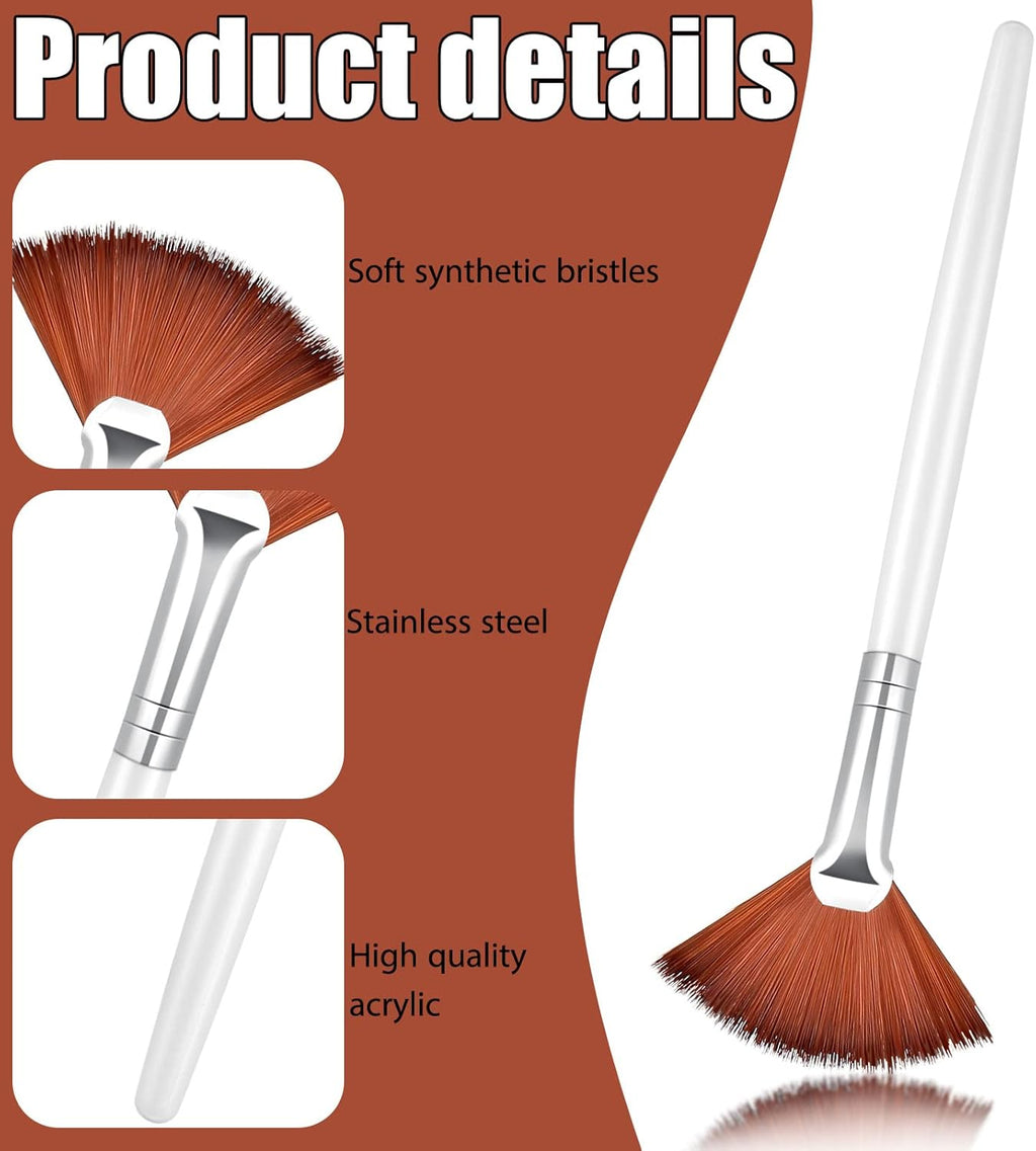 14 Pieces Facial Fan Mask Brushes, Brown