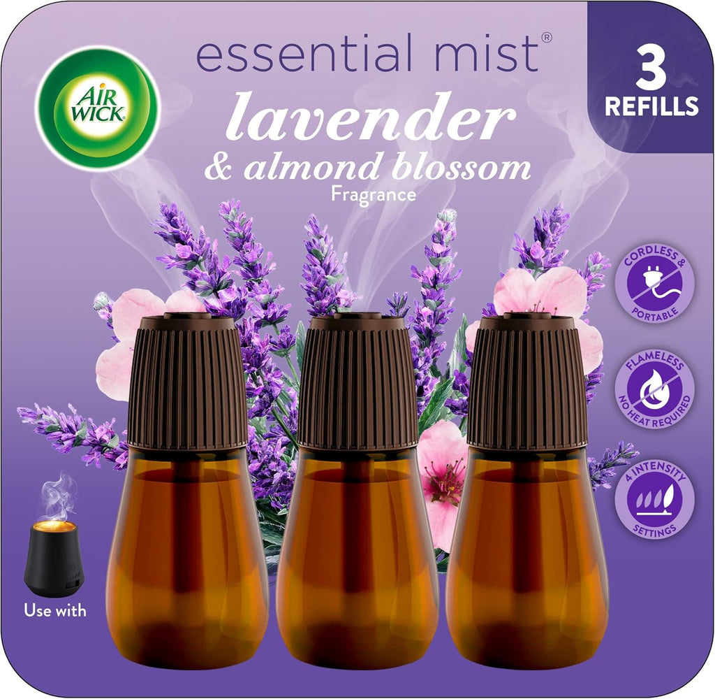 Essential Mist, Lavender & Almond Blossom Diffuser Refill, 3 Count