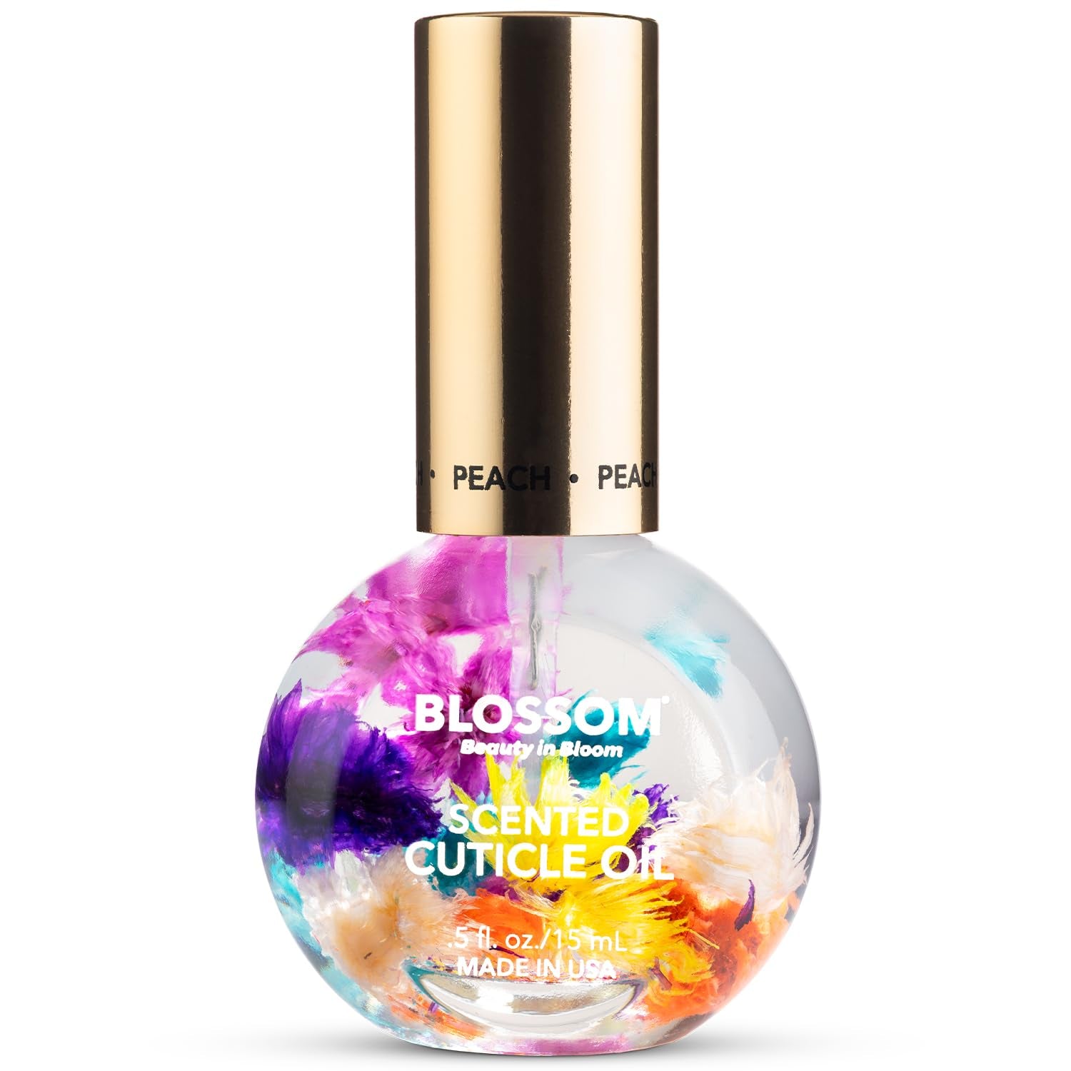Cuticle Oil for Nails, Infused with Real Flowers, Rose, 0.5 Fl. Oz