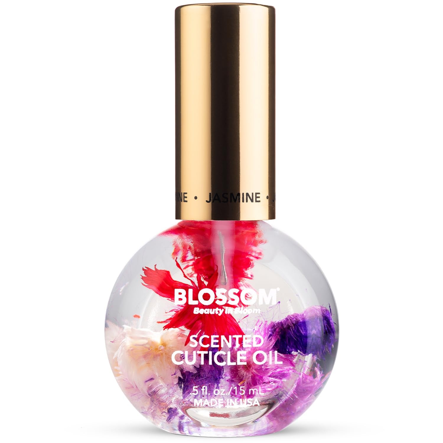 Cuticle Oil for Nails, Infused with Real Flowers, Rose, 0.5 Fl. Oz