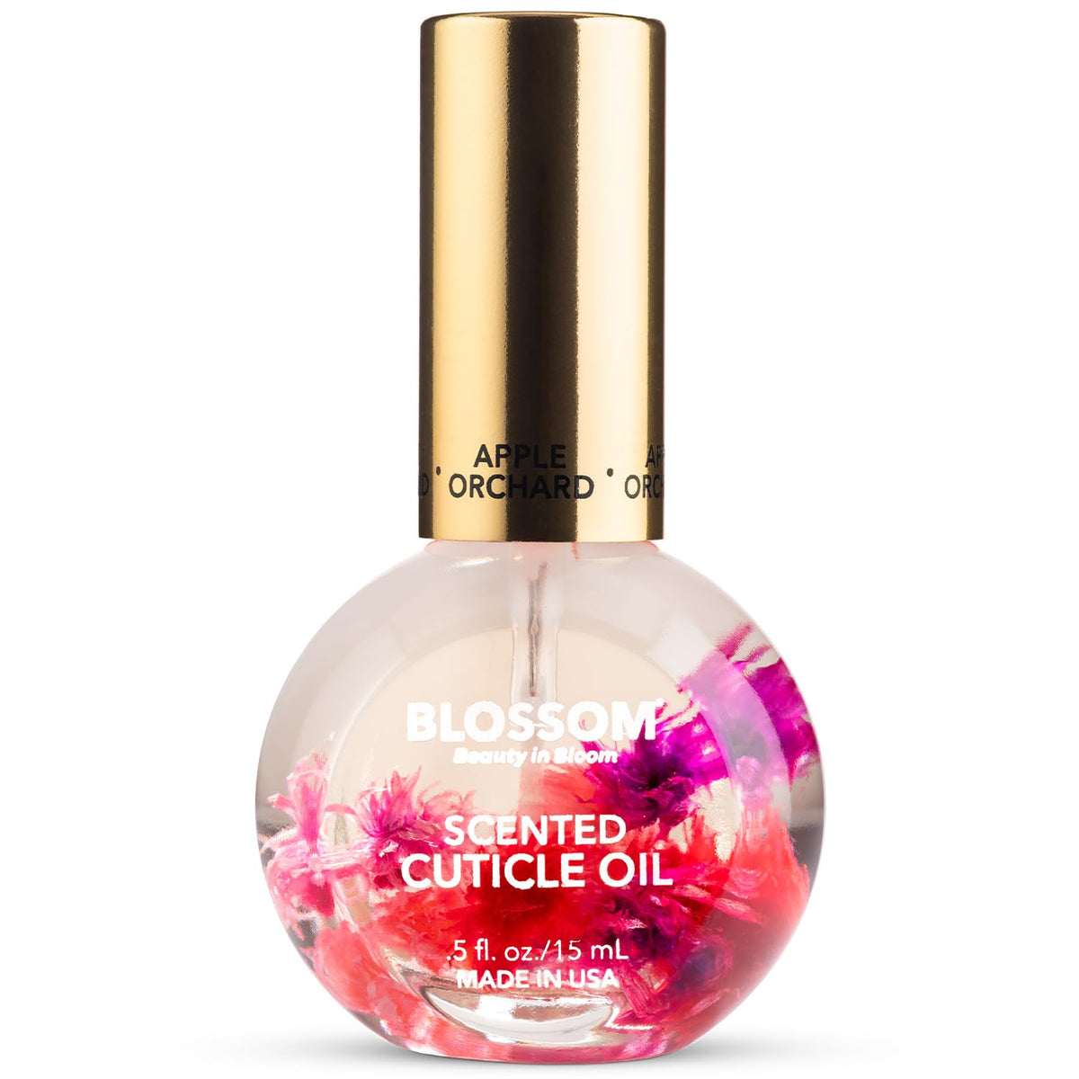 Cuticle Oil for Nails, Infused with Real Flowers, Rose, 0.5 Fl. Oz