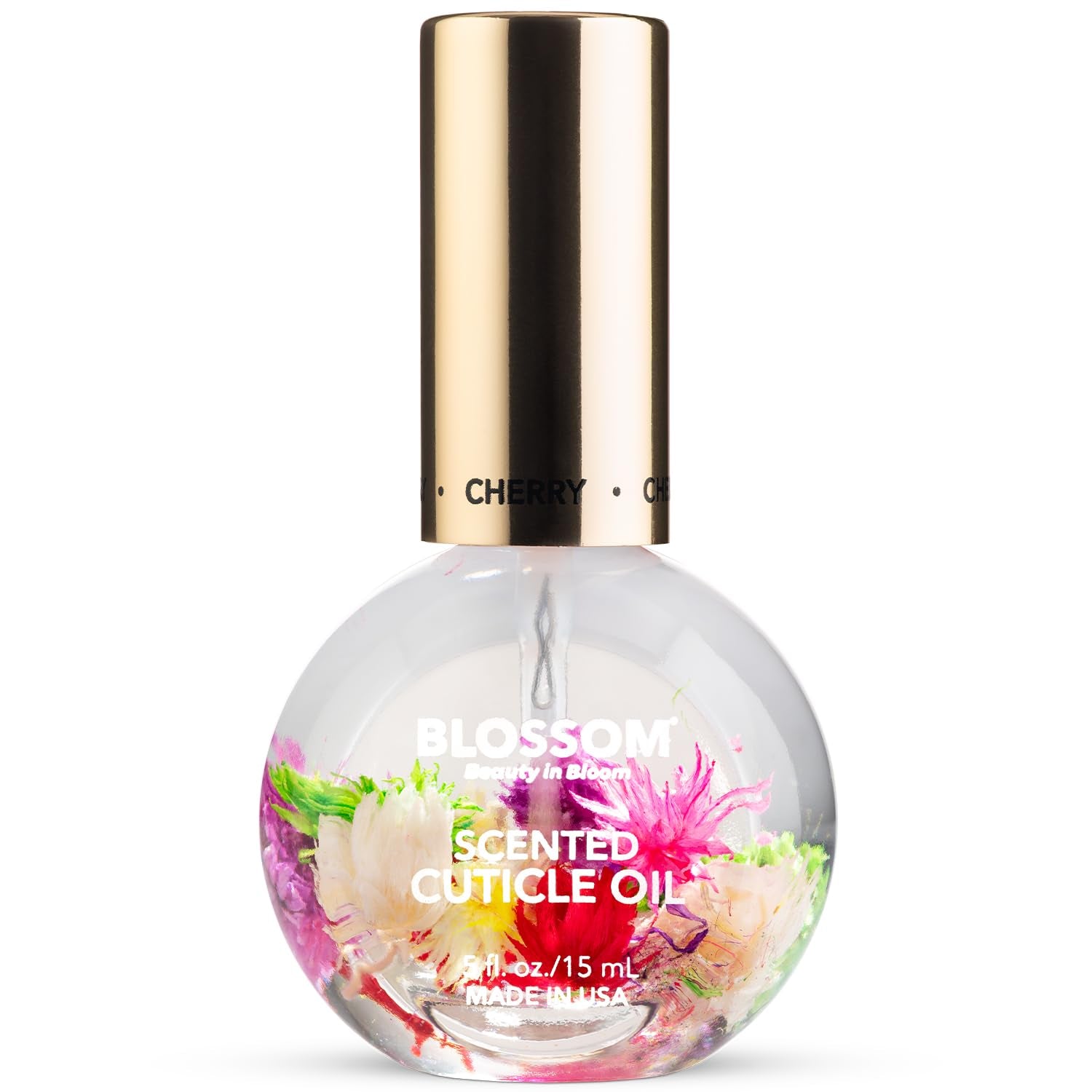 Cuticle Oil for Nails, Infused with Real Flowers, Rose, 0.5 Fl. Oz