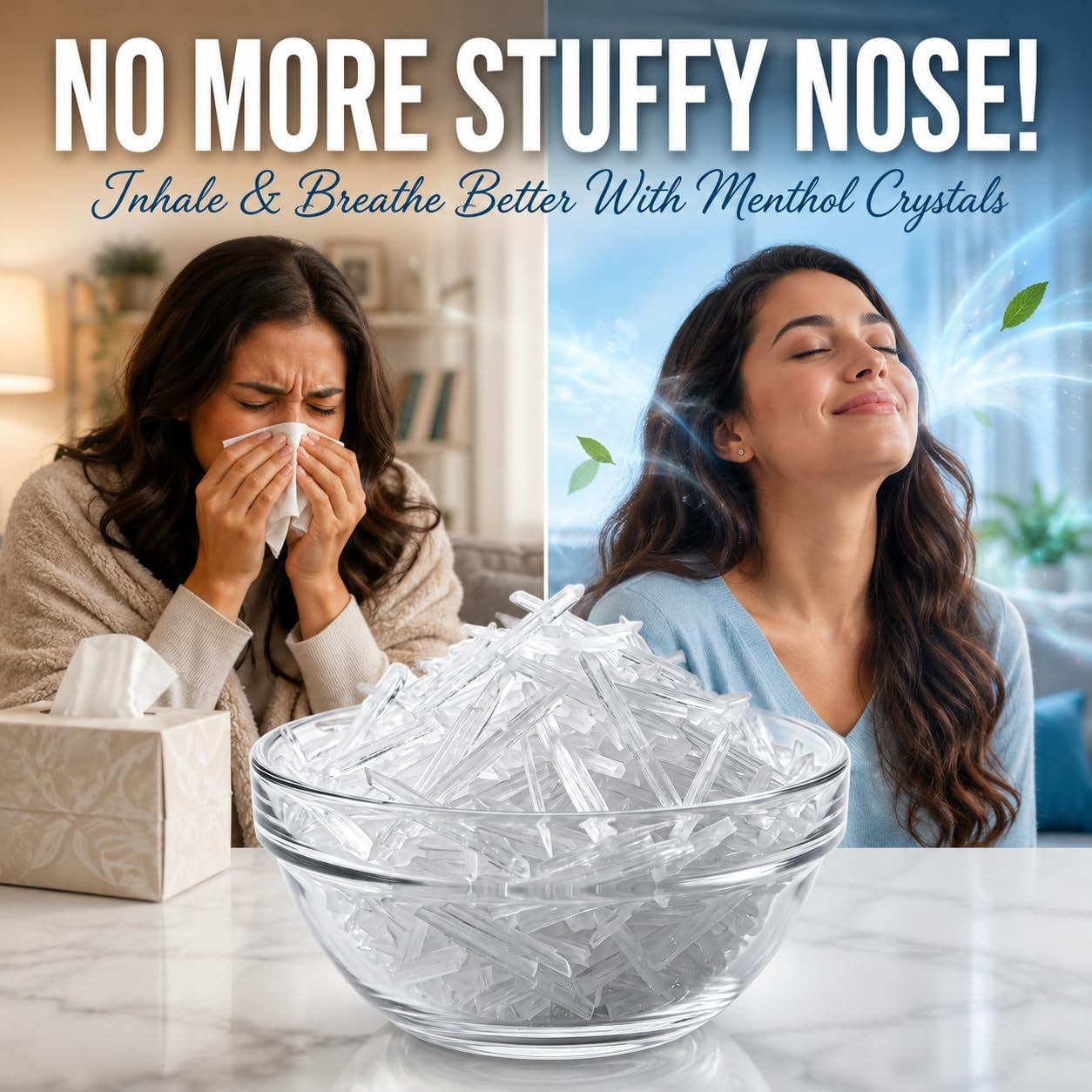 Menthol Crystals 8 Oz. Mentha Arvensis 100% Pure Natural USP Food Grade - Great for Cosmetics, Salves, Balms, Creams and Soap Making.
