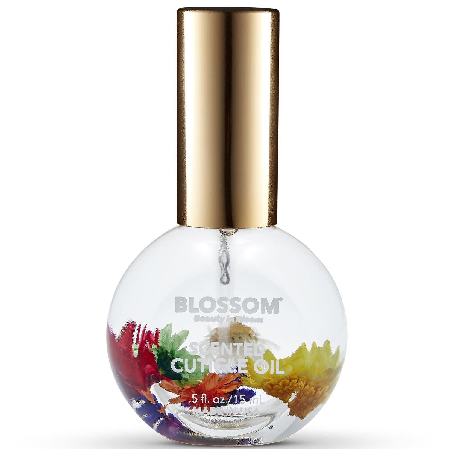Cuticle Oil for Nails, Infused with Real Flowers, Rose, 0.5 Fl. Oz