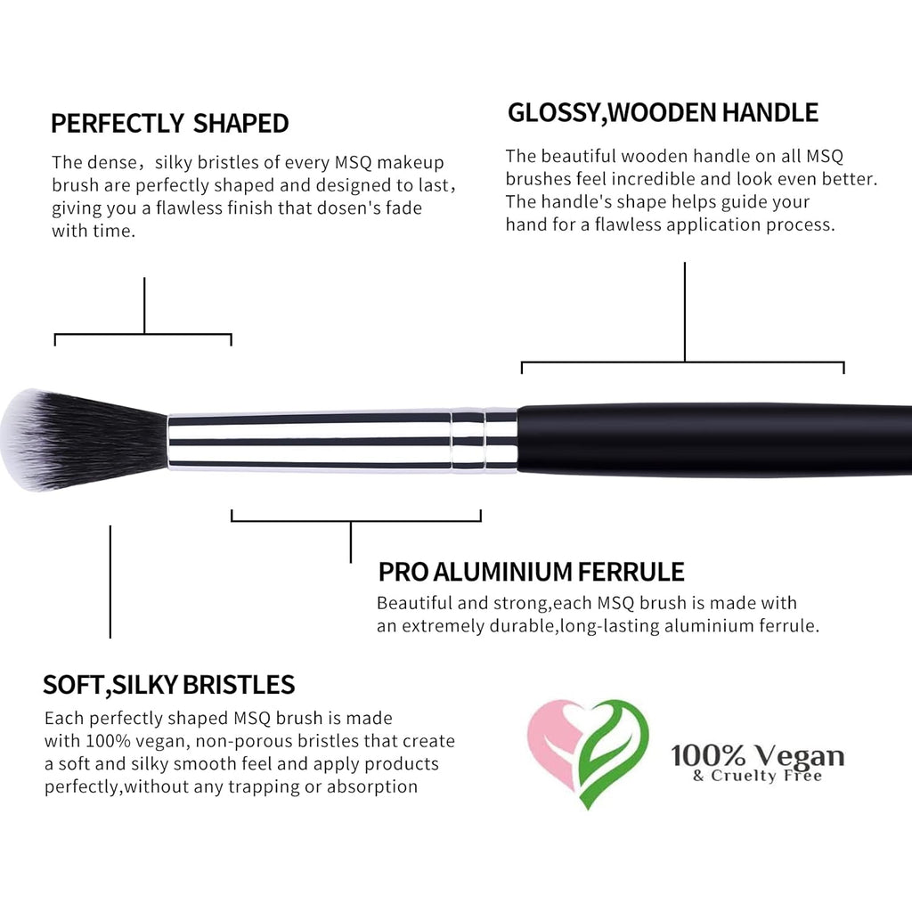 12-Piece Eye Makeup Brush Set - Soft Synthetic Hair & Long Wooden Handles for Perfect Eyeshadow, Eyeliner, Eyebrow & Blending (Black)
