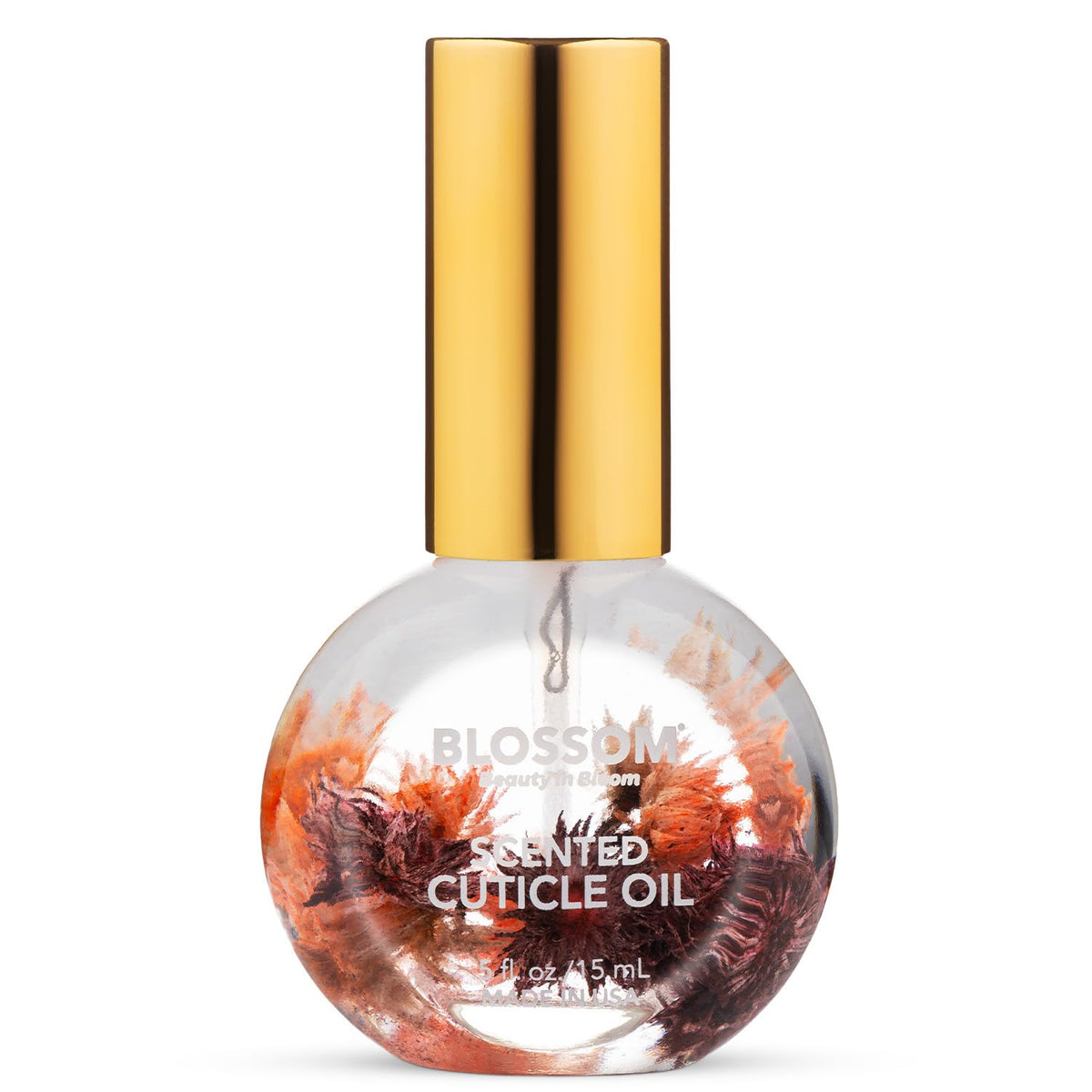Cuticle Oil for Nails, Infused with Real Flowers, Rose, 0.5 Fl. Oz
