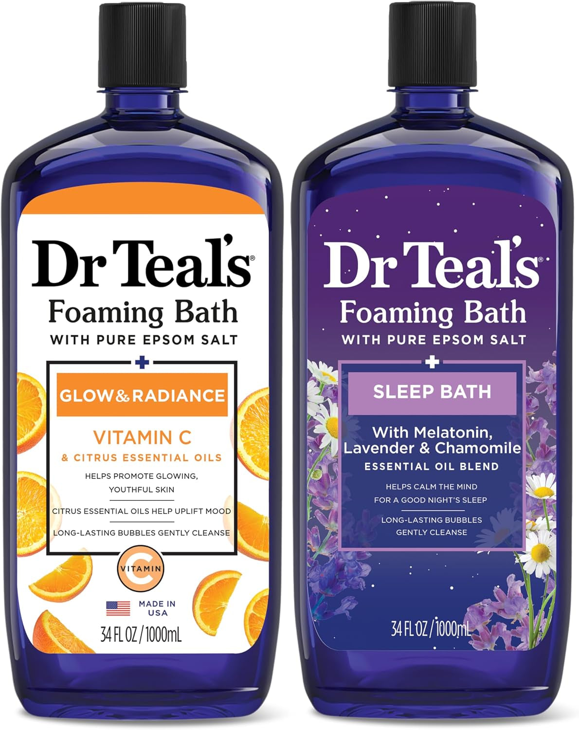 Lavender Foaming Bath with Pure Epsom Salt - Soothe & Sleep - 34 Fl Oz (Pack of 2)