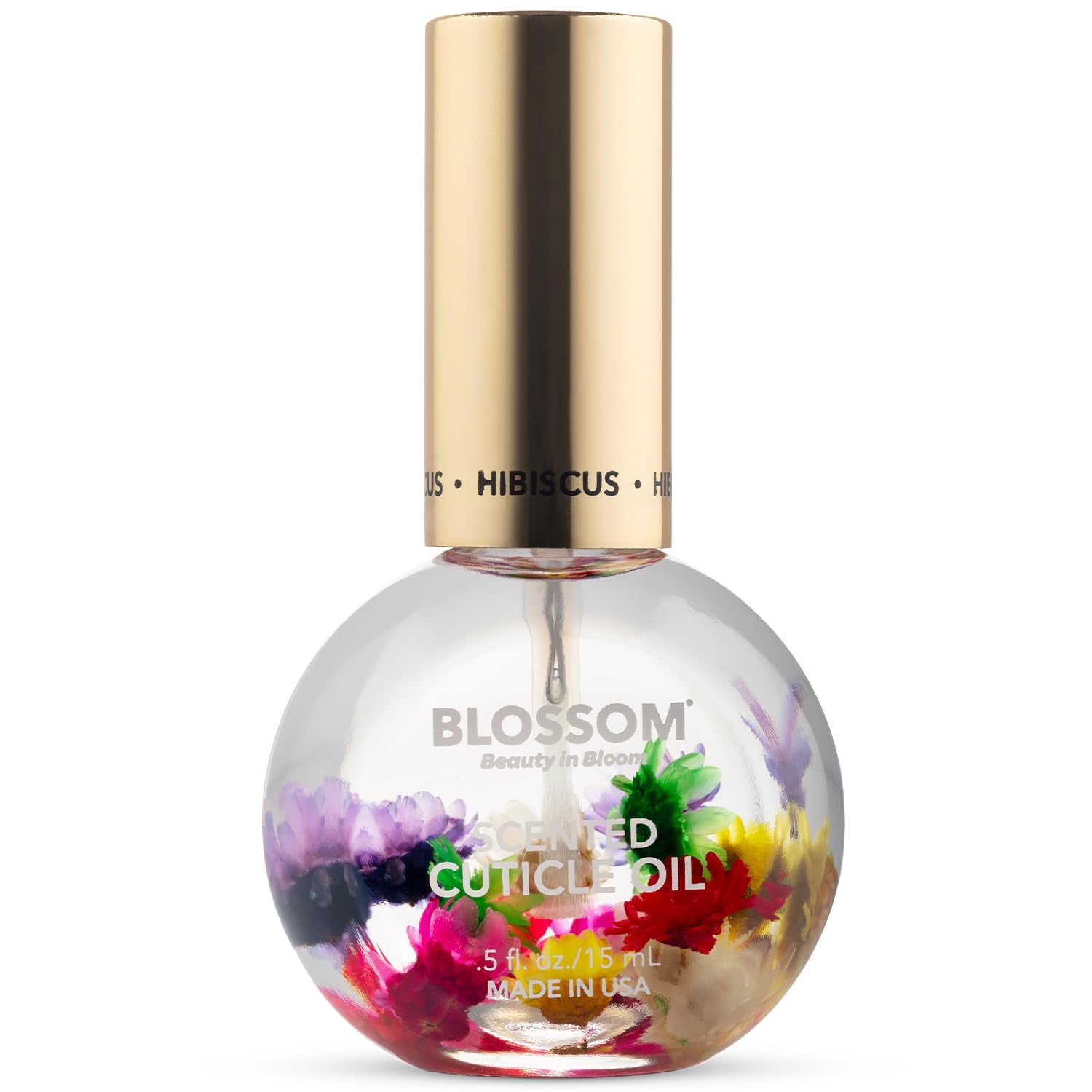 Cuticle Oil for Nails, Infused with Real Flowers, Rose, 0.5 Fl. Oz