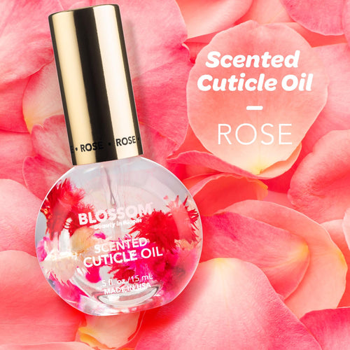 Cuticle Oil for Nails, Infused with Real Flowers, Rose, 0.5 Fl. Oz