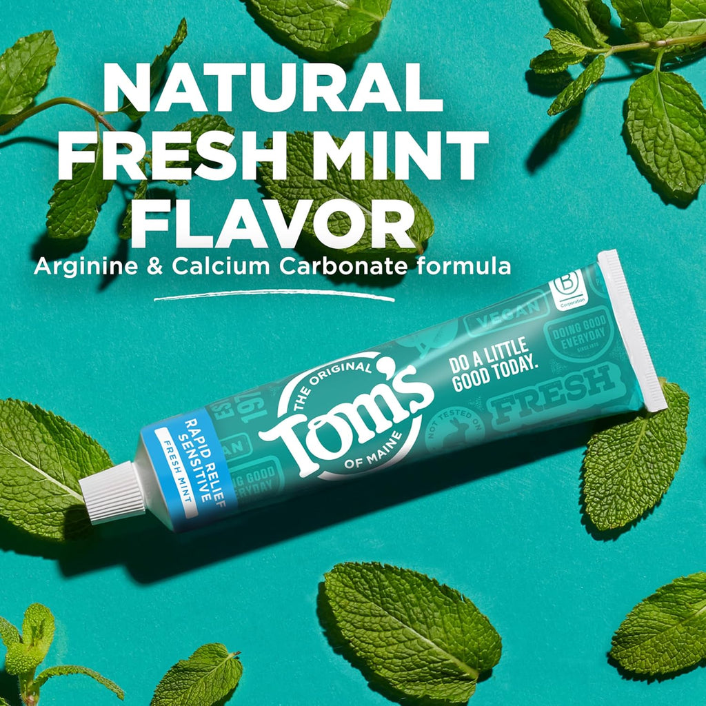 Rapid Relief Sensitive Toothpaste, Fresh Mint, 3 Pack, 4 Oz