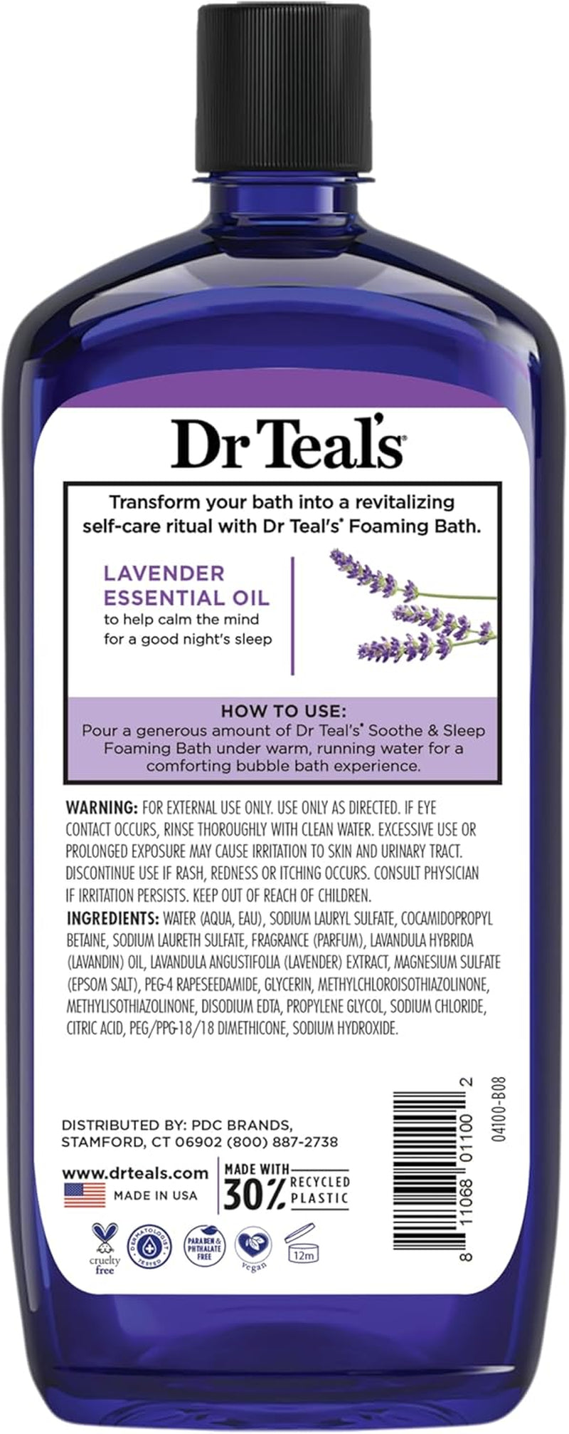 Lavender Foaming Bath with Pure Epsom Salt - Soothe & Sleep - 34 Fl Oz (Pack of 2)