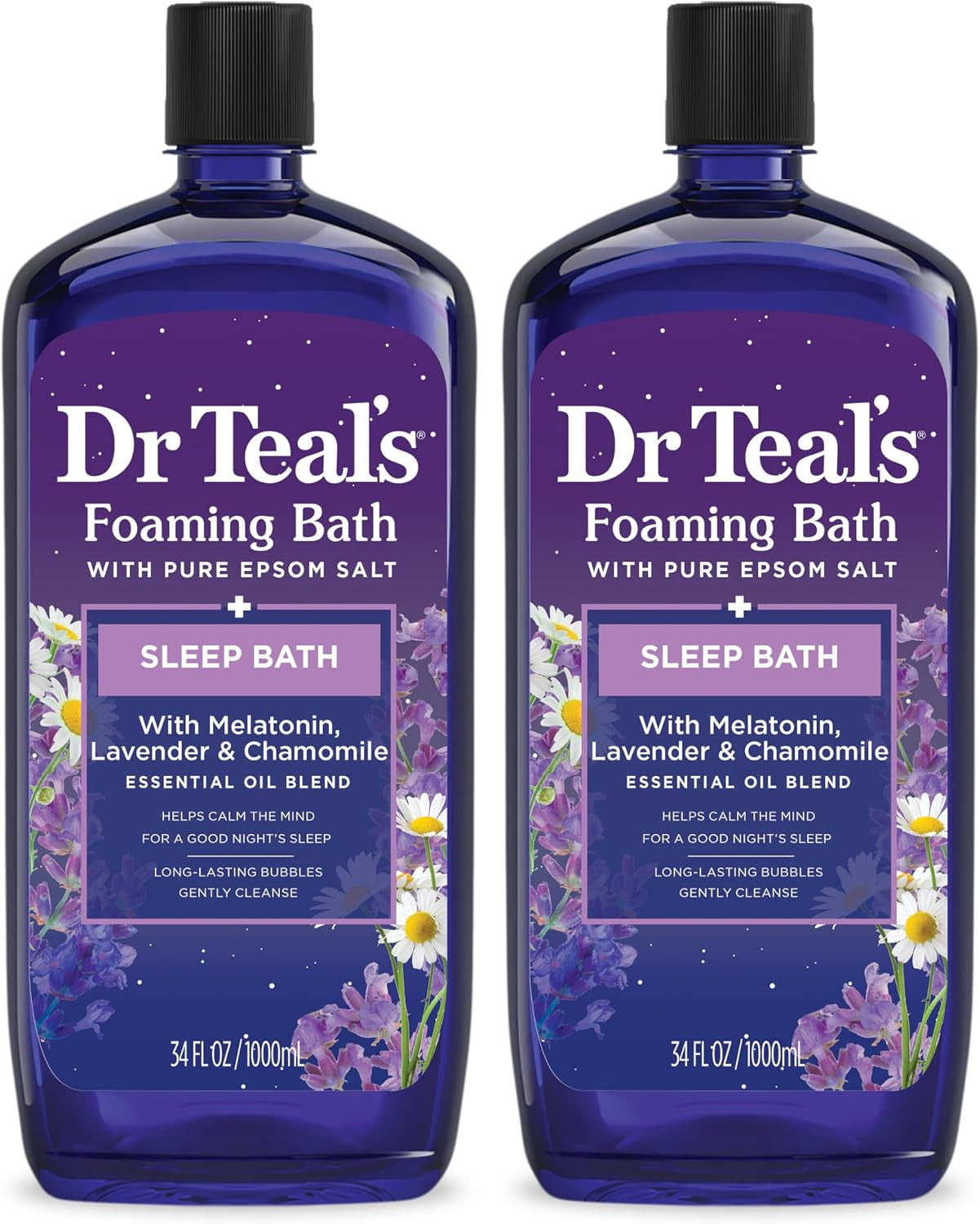 Lavender Foaming Bath with Pure Epsom Salt - Soothe & Sleep - 34 Fl Oz (Pack of 2)