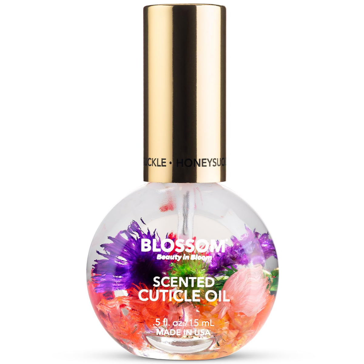 Cuticle Oil for Nails, Infused with Real Flowers, Rose, 0.5 Fl. Oz