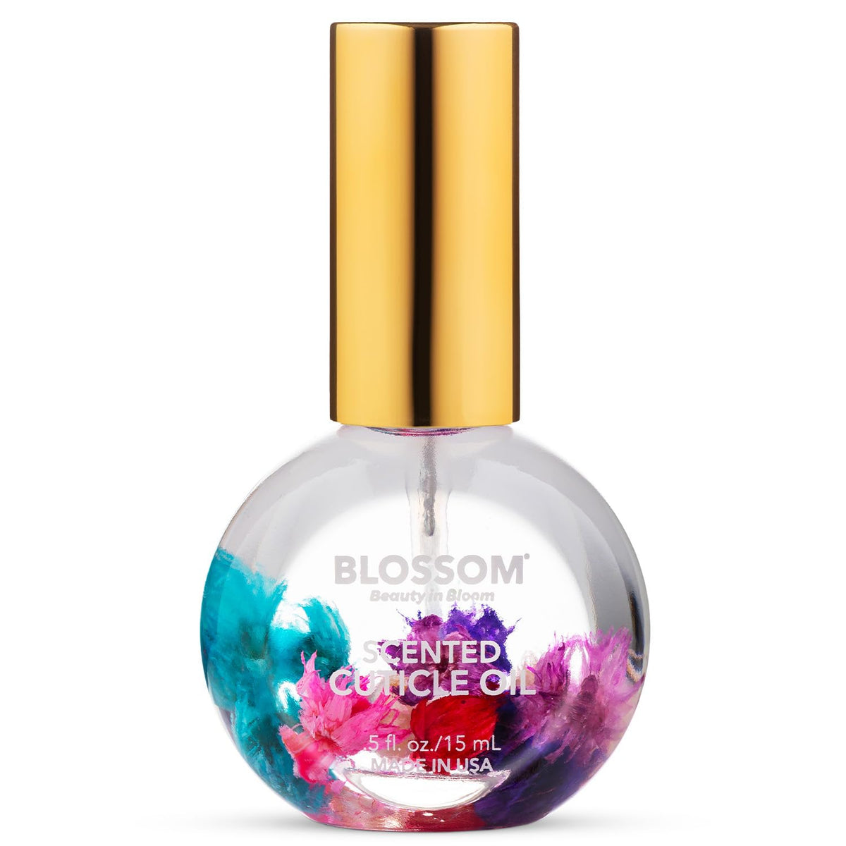 Cuticle Oil for Nails, Infused with Real Flowers, Rose, 0.5 Fl. Oz